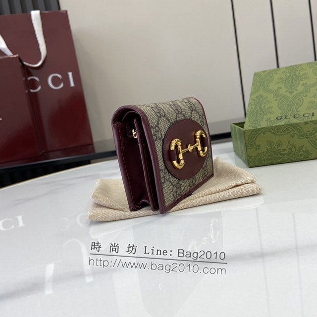 Gucci專櫃古馳最新款Horsebit 1955系列卡包零錢包卡夾 jh2190型號：621887